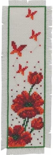Permin Counted Cross Stitch kit Bookmark Poppies, 7x22cm, DIY, 05-3191