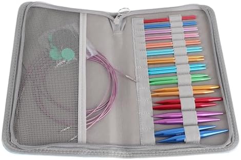 Circular Knitting Needle Set, Interchangeable Metal 3-10mm 26-Piece