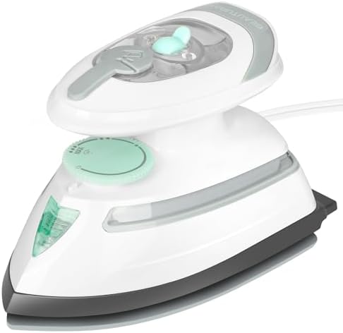 BEAUTURAL Mini Travel Steam Iron for Clothes with Dual Voltage, White