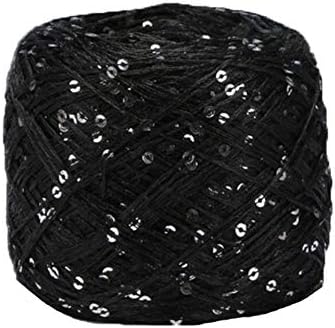 Black Sliver Sequin Yarn - Sparkle, Fantasy, Lace & Lame Art Yarn