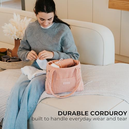 KIBAGA Corduroy Yarn Bag for Crochet Projects
