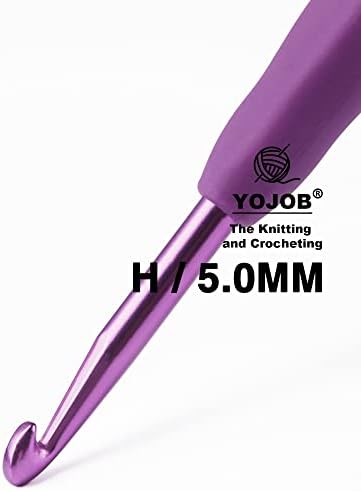 YOJOB 2-Pack Size H / 5mm, I / 5.5mm Crochet Hooks, Ergonomic Crochet