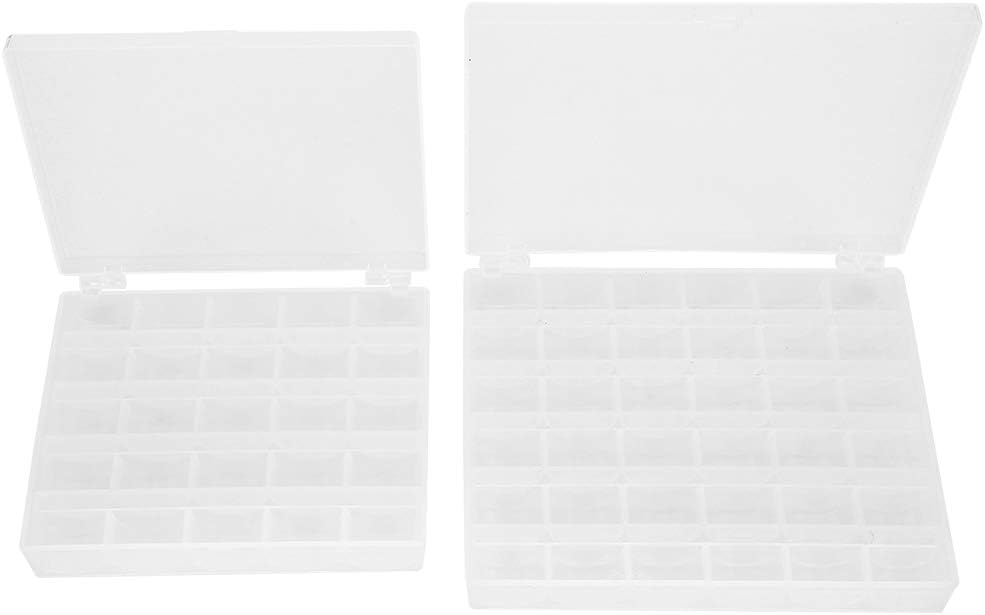 Pssopp Sewing Bobbins Storage Box, 25/36 Grids Transparent Spool Case