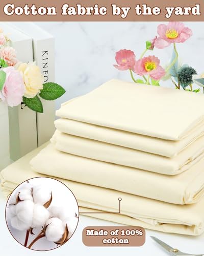 FIVEIZERO 100% Cotton Muslin Fabric by The Yard,63Inch X10 Yards