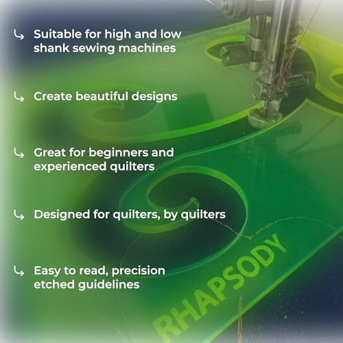 Parrs Rhapsody Floral Free Motion Quilting Ruler for Domestic Machines