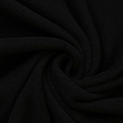 Mook Fabrics Solid Arctic Polar Fleece Black Cut by The Yard