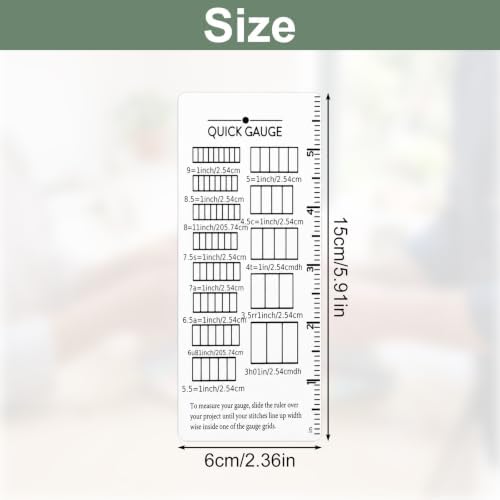 2 Pcs Quick Gauge Ruler for Knit and Crochet,Knitting Gauge Measuring