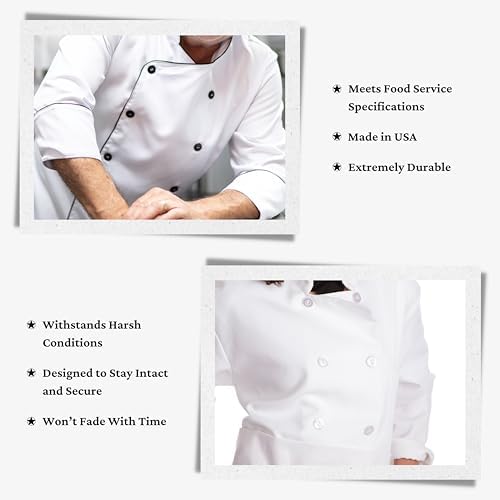 Commercial Food Service Buttons 22 Pack, 19mm, 2 Hole, Black