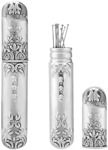 GORGECRAFT Vintage Needle Storage Case Antique Silver Needles Tubes