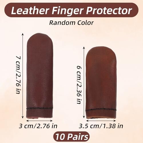 Elegaperma 20pcs Leather Thimbles for Hand Sewing Leather Finger