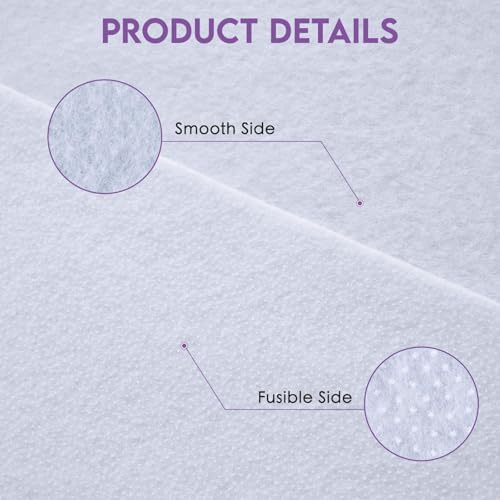 KOVIEDE Fusible Fleece Interfacing, 2 Pack 40" x 1 Yards Heavyweight