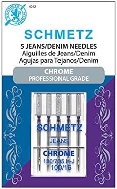 Schmetz SCH4012 5 Piece Needle Chrome Denim, Size 100/16