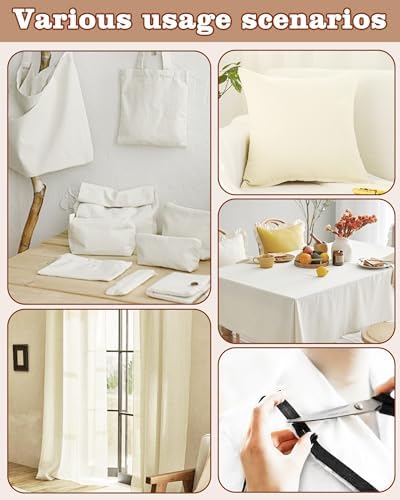 FIVEIZERO 100% Cotton Muslin Fabric by The Yard,63Inch X10 Yards