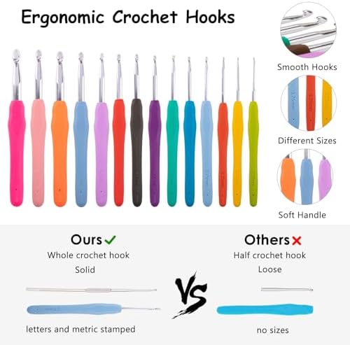 MYBAGZING Crochet Hook Set with Case, 2mm-10mm