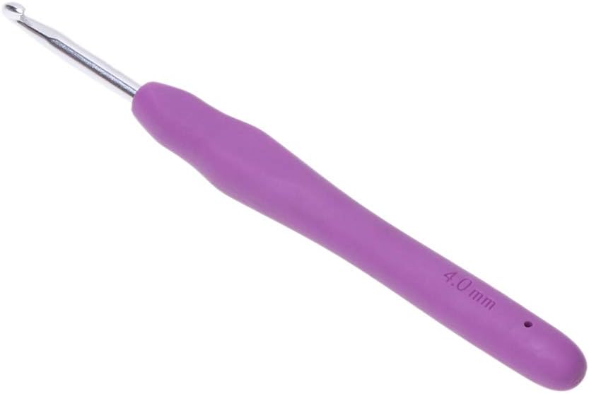 Ergonomic Aluminum Crochet Hook with Soft Rubber Grip, 2mm to 8mm Size