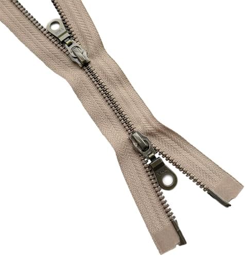 YKK #5 Antique Brass Two-Way Medium Weight Metal Jacket Zipper