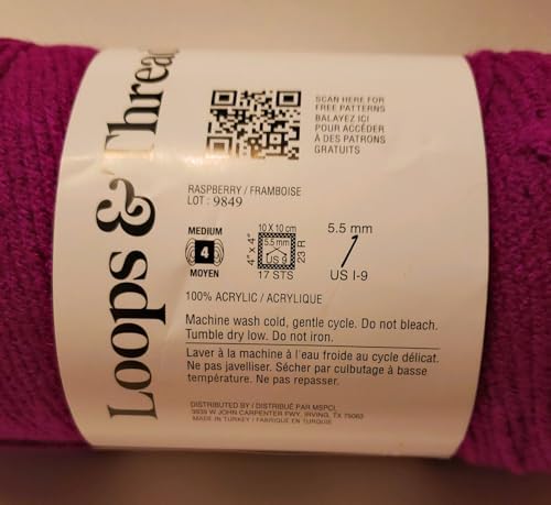 Soft Classic Yarn by Loops & Threads - 354 Yards - Raspberry