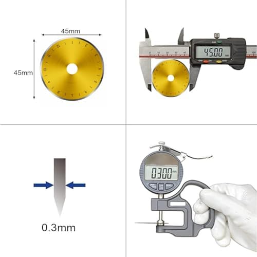 AMASEWART 45mm Titanium Coated Rotary Cutter Blades Fits Fiskars Olfa