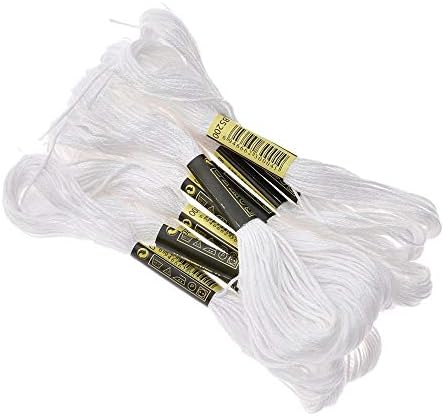 XLSFPY Black & White Cotton Embroidery Floss – 24 Skeins