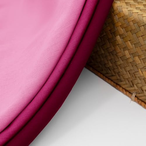 NSGZ Pink Linen Cotton Fabric 1 Yard 61" Wide, Linen Cotton Blend
