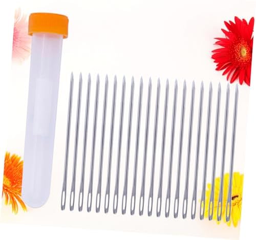 Veemoon 20pcs Large-Eye Leather Needles Set for DIY Craft Projects