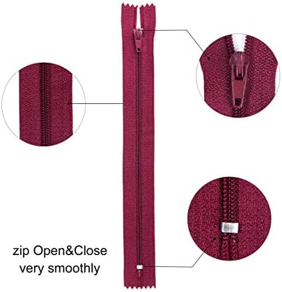 100 Pieces Nylon Coil Zippers, 12 Inch Colorful Sewing Zippers