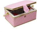 Medium Sewing Basket with Accessories, Wooden Sewing Box Organizer Box