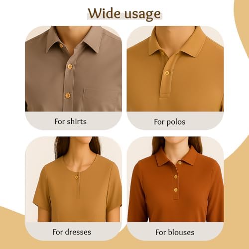 12 Pcs Buttons for Shirt 0.45 inch Natural Wood Color Buttons for