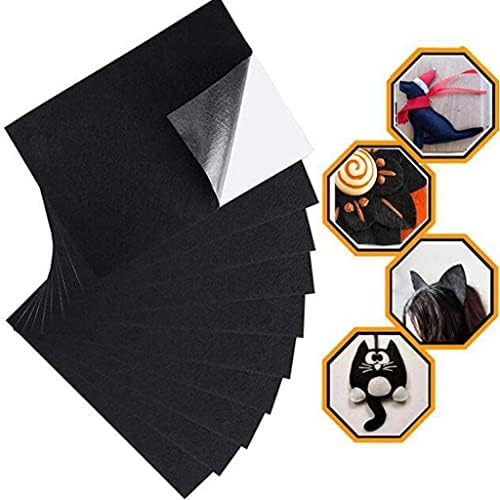 RZJZGZ Adhesive Felt Sheet Black Felt 8.3x11.8in 1mm Fabric Adhesive
