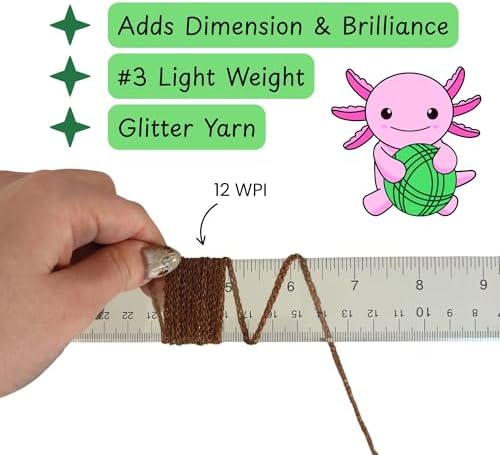 Metallic Glitter Yarn Size 3 300g/525yds, 95% Metallic Polyester and