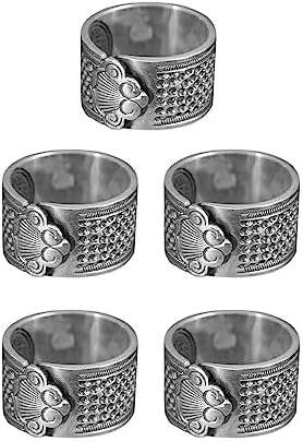 Colaxi 5Pcs Sewing Thimble Sewing Thimble Finger Protector Alloy