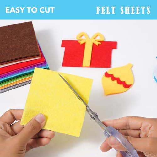 90PCS Felt Fabric Sheets Craft Kit - 4"x 4" + 6"x 6" Assorted Colors