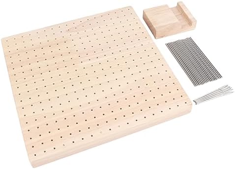 Estink Handcrafted Wooden Crochet Blocking Board, Rubber Wood Granny