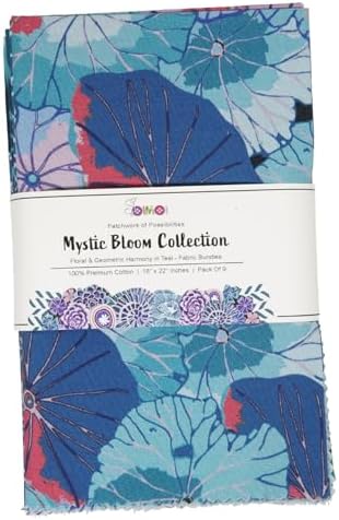Soimoi 9Pcs Cotton Fabric Bundles 18 x 22 Inch, Quilting Patchwork