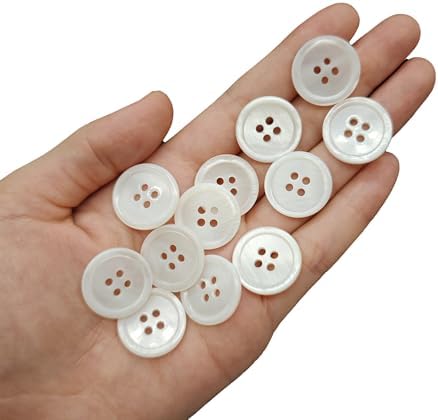 15-Pcs 5/8" Small White Mother of Pearl Shell Buttons | Bulk Natural
