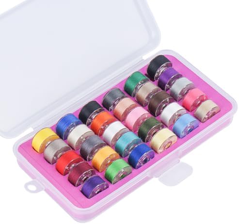 Simthread 28pcs Prewound Bobbin Thread Size A SA156 90WT - Assorted