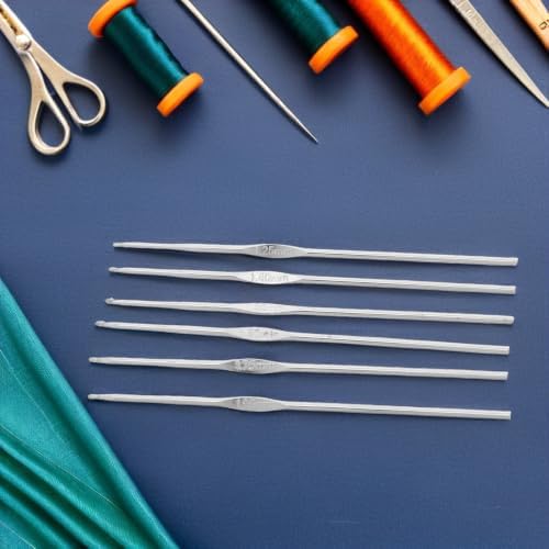 12pcs Stainless Steel Crochet Hooks, 0.60mm