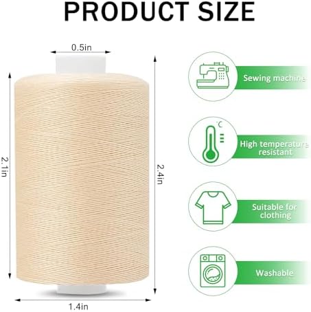 42 Spools All Purpose Sewing Thread 1000 Yards, Bobbin Polyester