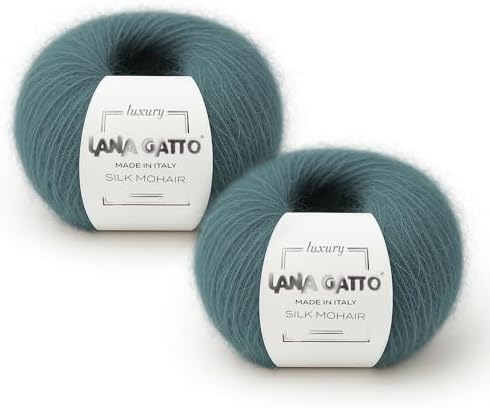 Lana Gatto Silk Mohair Yarn for Knitting and Crochet, 75% Kid Mohair