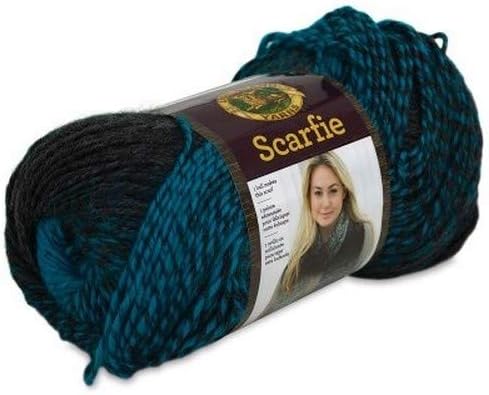 Lion Brand Yarn 826-209 Scarfie Yarn, Charcoal/Aqua