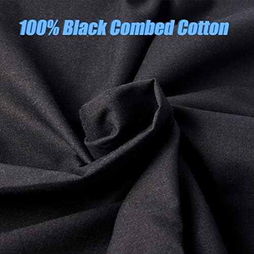5 Yard Black Cotton Fabric,Natural Cotton Poplin Fabric by The Yard