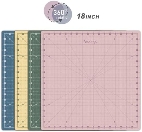 18"x18" Rotating Self Healing Cutting Mat, Non-Slip Non-Reflective