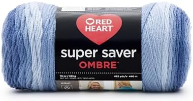 RED Heart E305.3962 Super Saver Ombre Yarn, Vineyard