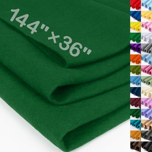 XSEINO Moss Green Large Felt Fabric 144" X 36 "(4 Square Yards)