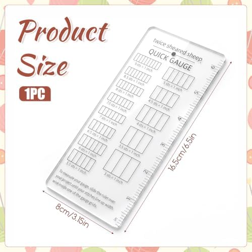 WLLHYF Quick Gauge Ruler for Knitting and Crochet