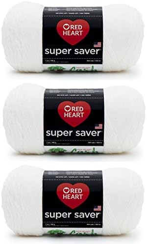 Red Heart Super Saver Burgundy Yarn - 3 Pack of 198g/7oz - Acrylic - 4