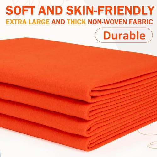XSEINO Orange Large Felt Fabric 36" X 36 "(1 Square Yard), 1.4 mm