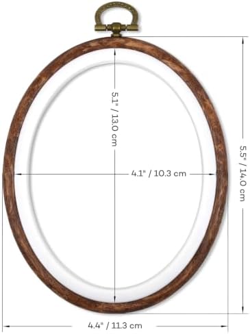 Celley Embroidery Hoops, Oval Wood-Look, 3 Pcs