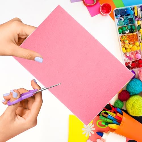 Morcheiong 24 Pcs Self Adhesive Felt Sheet Soft Felt Sheets with