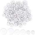 100 Pack Clear Buttons for Sewing 2 Holes 3 Sizes Transparent Sewing